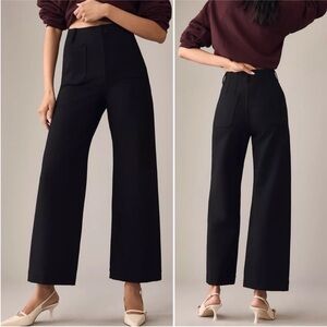 Anthropologie the Colette Cropped Wide-Leg Pants - Ponte Edition - by Maeve